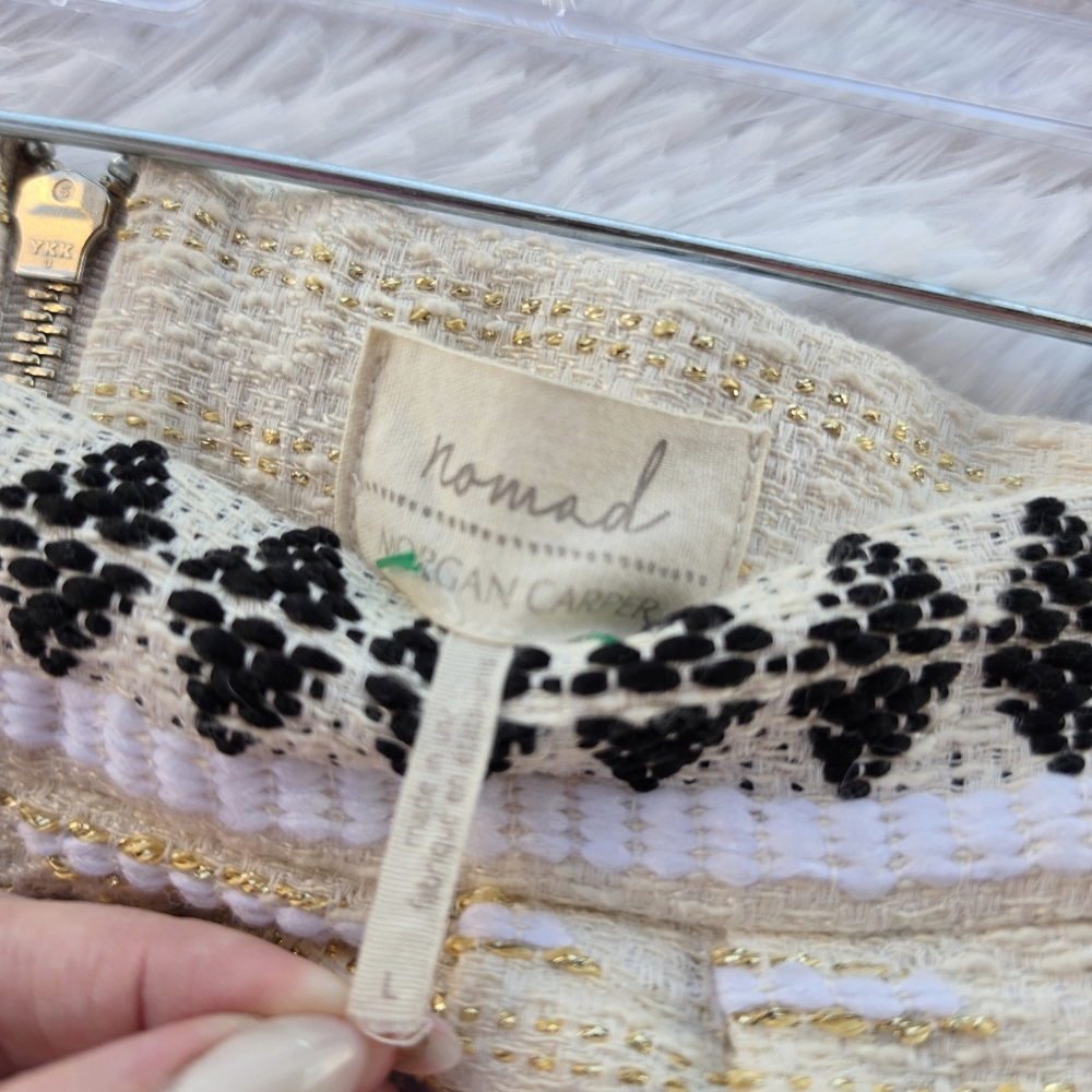 Anthropologie Nomad by Morgan Carper Goldflec Jacquard Mini Skirt - Picture 5 of 8